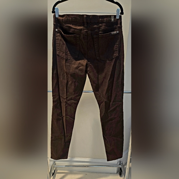 7 For All Mankind Brown Pants Mid Rise Skinny - Picture 10 of 11